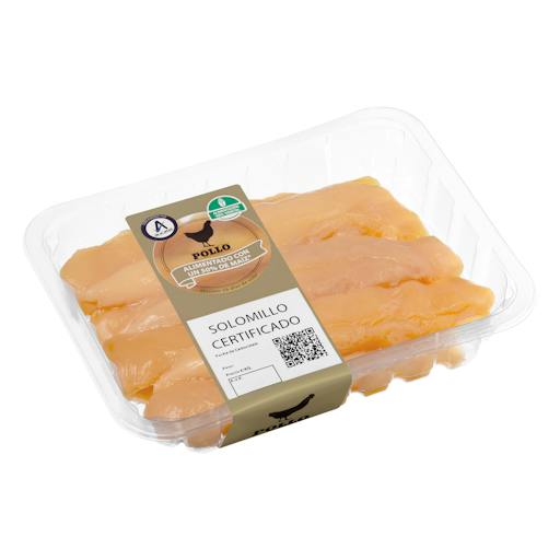 Solomillos de pollo certificado alimentado con un 50% de maíz